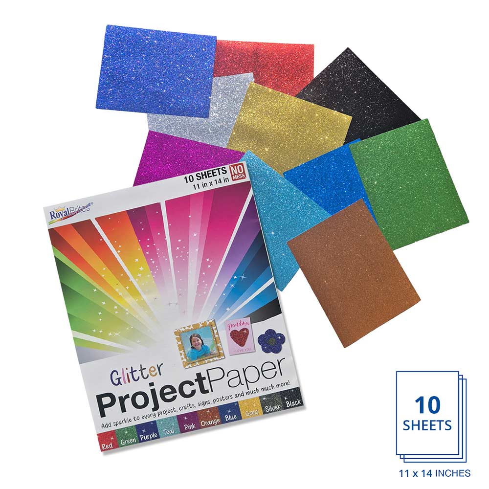 10 sheets Assorted Glitter Papers