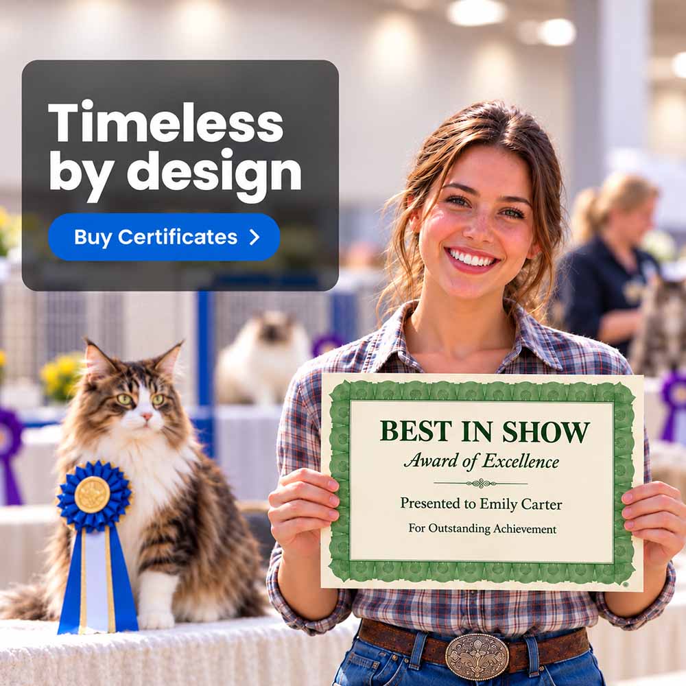 Best in Show Excellence certificate diploma TheRoyalStore