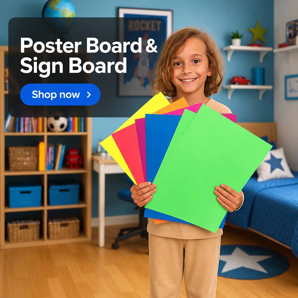 Colourful Poster Boards in a Cosy Study TheroyalStore