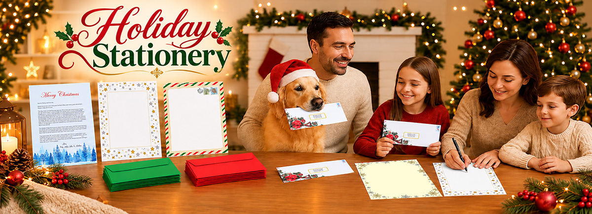 Holiday Stationery Family Christmas Banner home oct 2026 TheRoyalStore