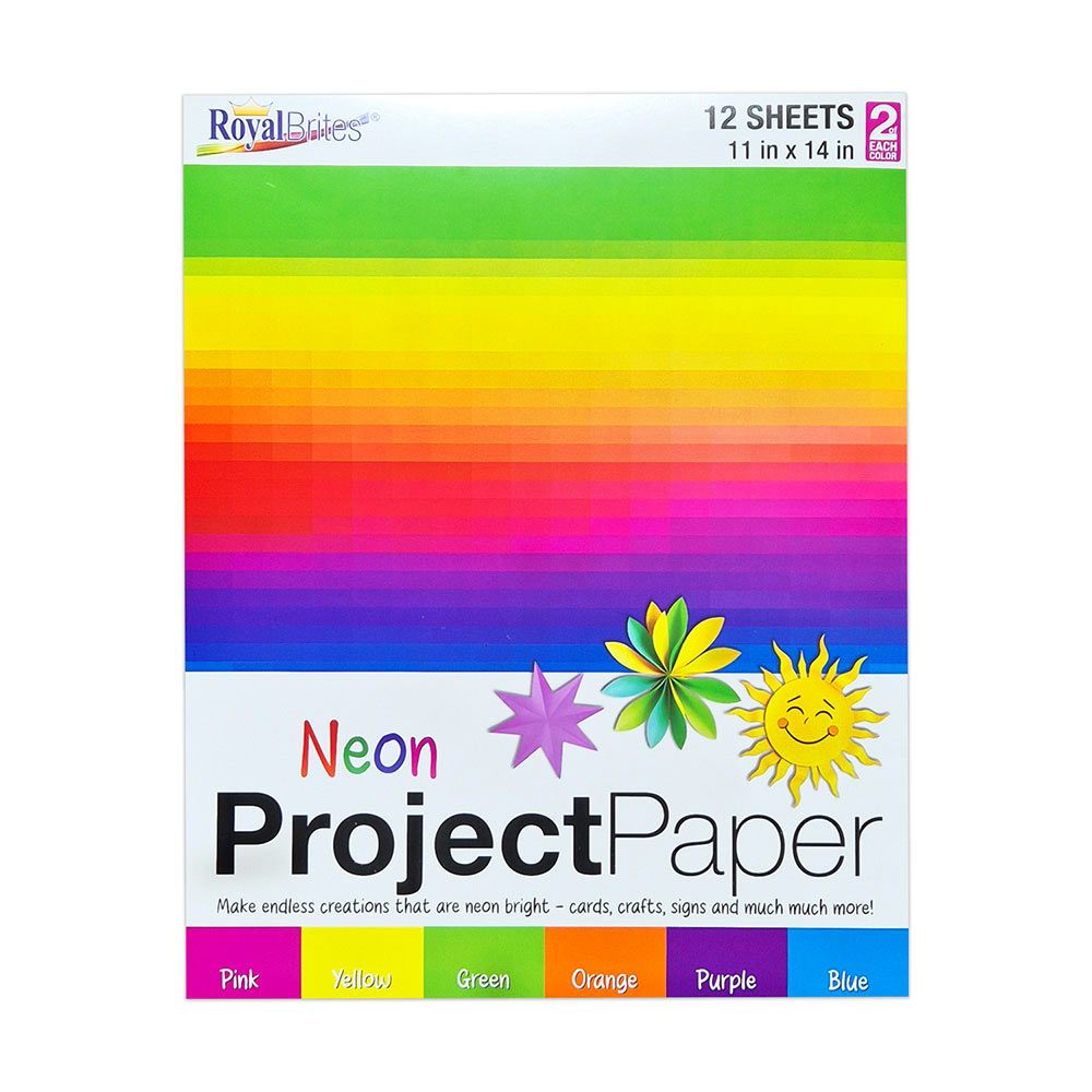 Royal Brites Assorted Neon Double Sided Project Papers 25401 (3)