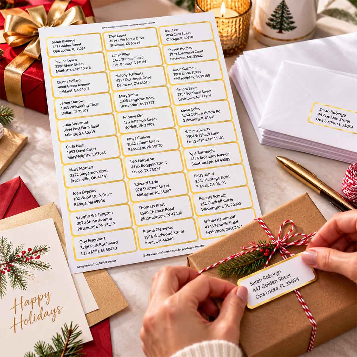 Festive Gift Labelling Scene