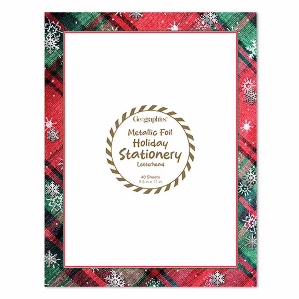 Festive Plaid Letterhead Silver Foil by Geographics 50061 (2)