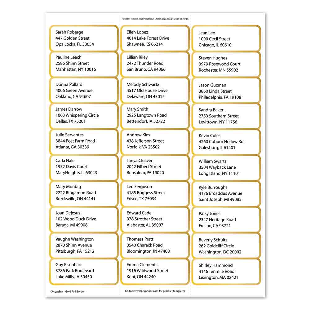 Gold Foil Border Mailing Labels by Geograhics 50074 (3)
