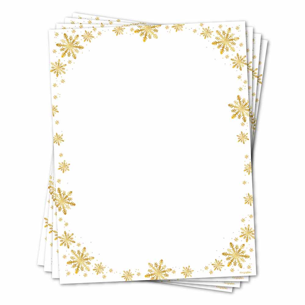 Gold Snowflakes Letterhead Gold Foil by Geographics 50057 (3)