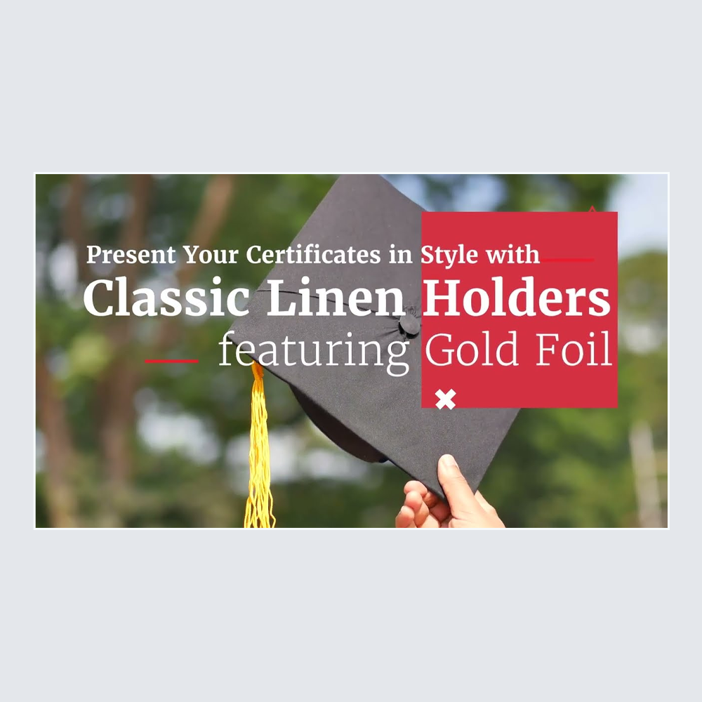 Classic Linen Certificate Holders Gold Foil