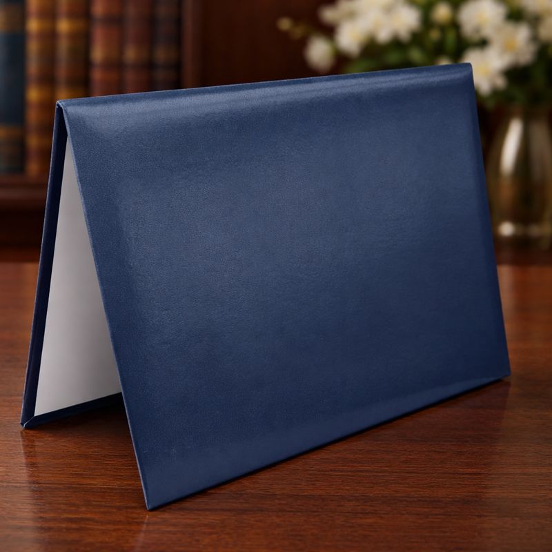 Navy Smooth Leatherette Diploma Cover (2)