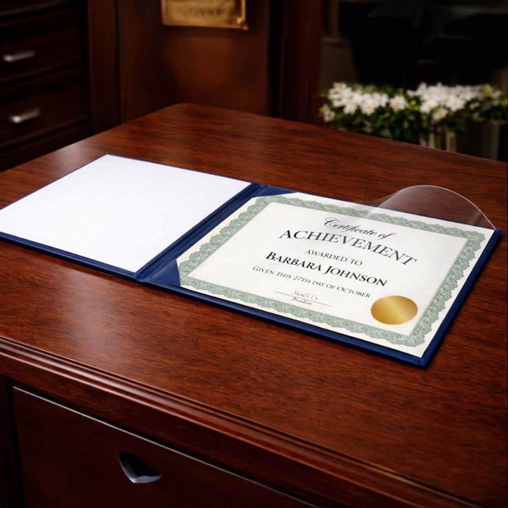 Navy Smooth Leatherette Diploma Cover (3)