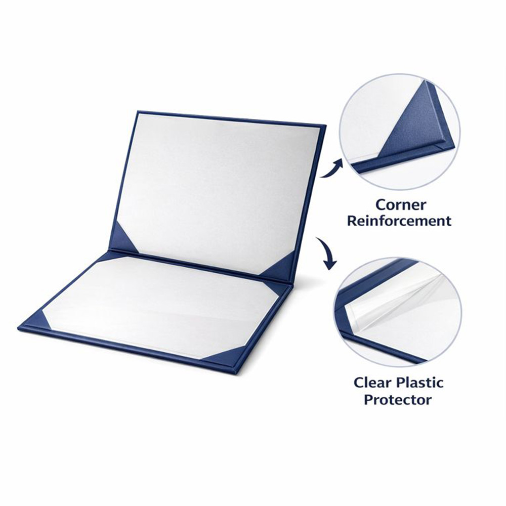 Navy Smooth Leatherette Diploma Cover (4)