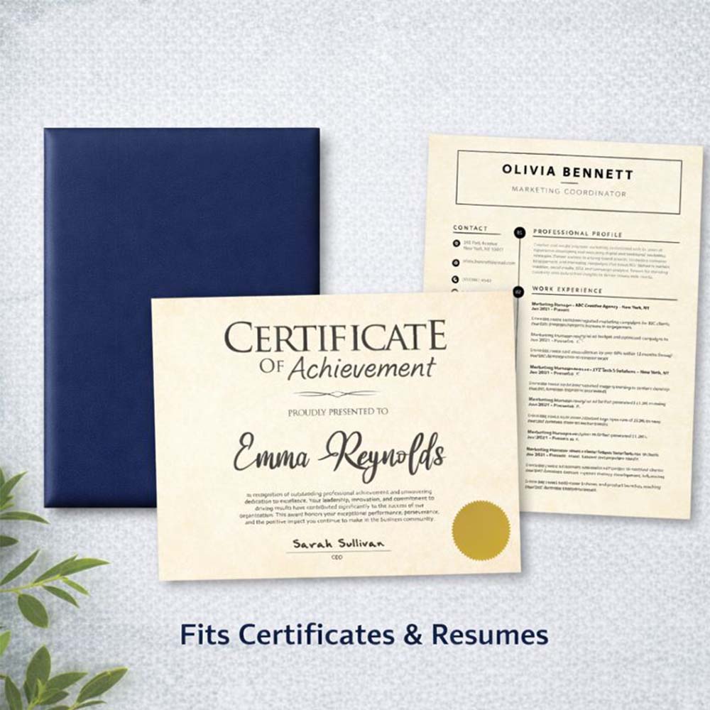 Navy Smooth Leatherette Diploma Cover (5)