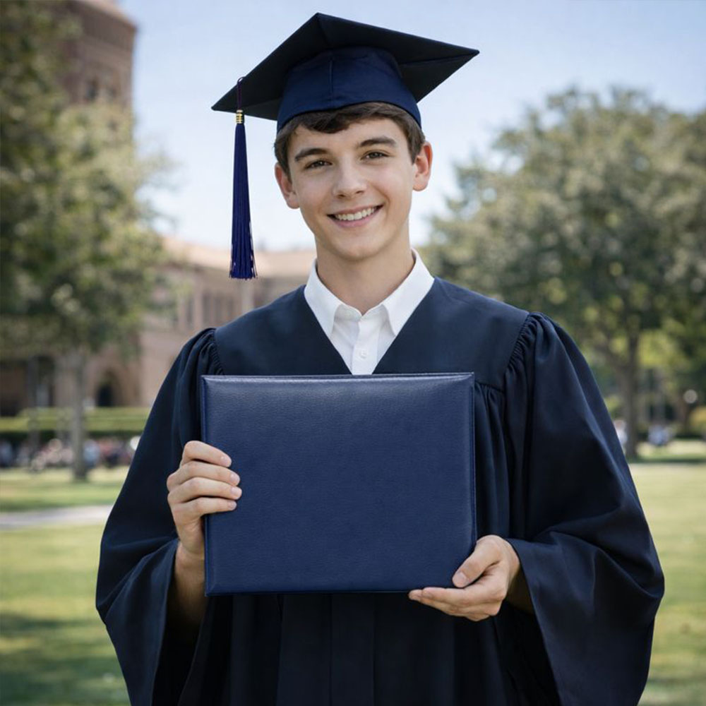 Navy Smooth Leatherette Diploma Cover (6)
