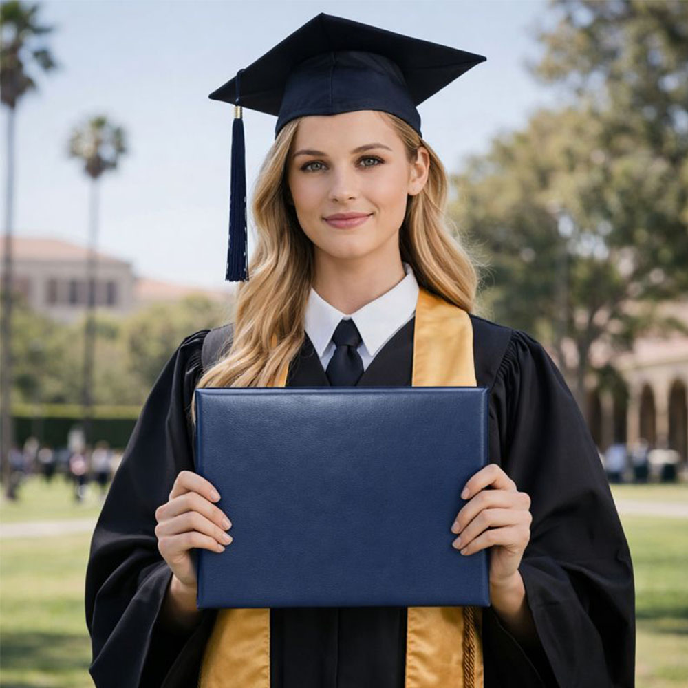 Navy Smooth Leatherette Diploma Cover (7)