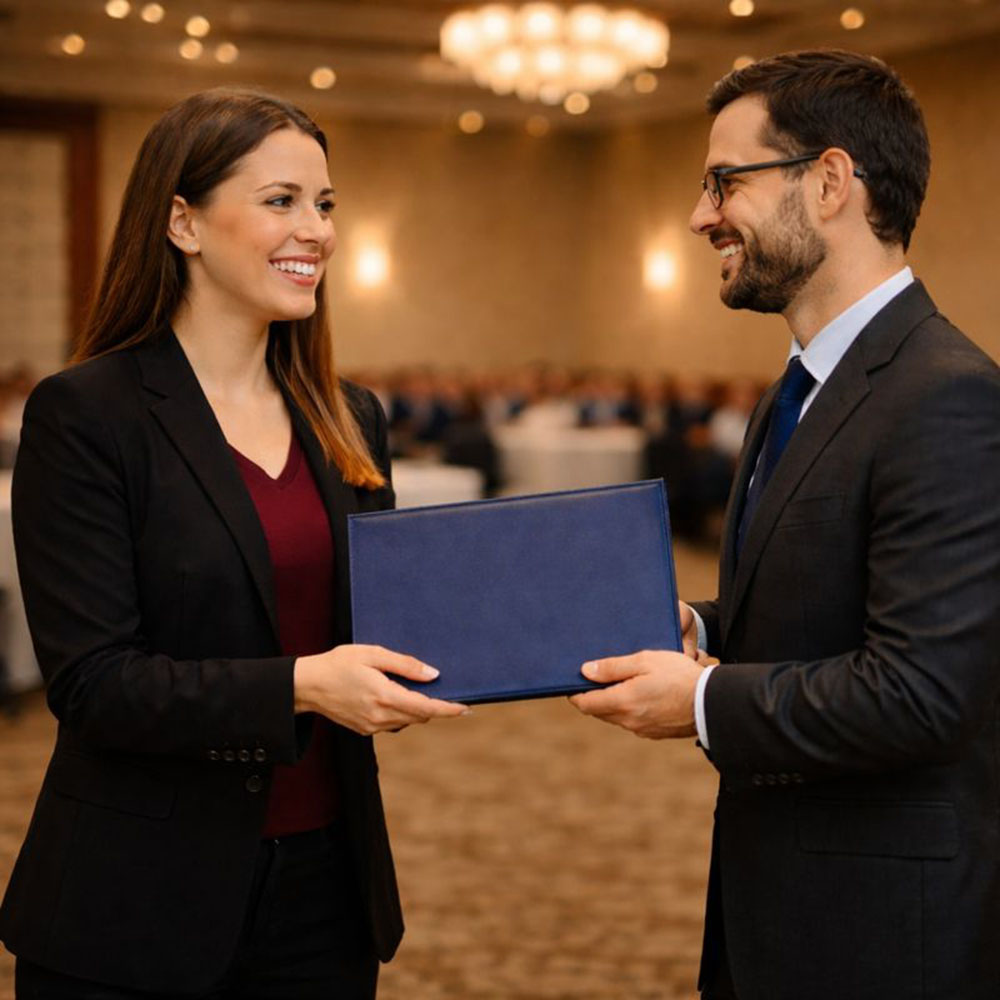 Navy Smooth Leatherette Diploma Cover (8)