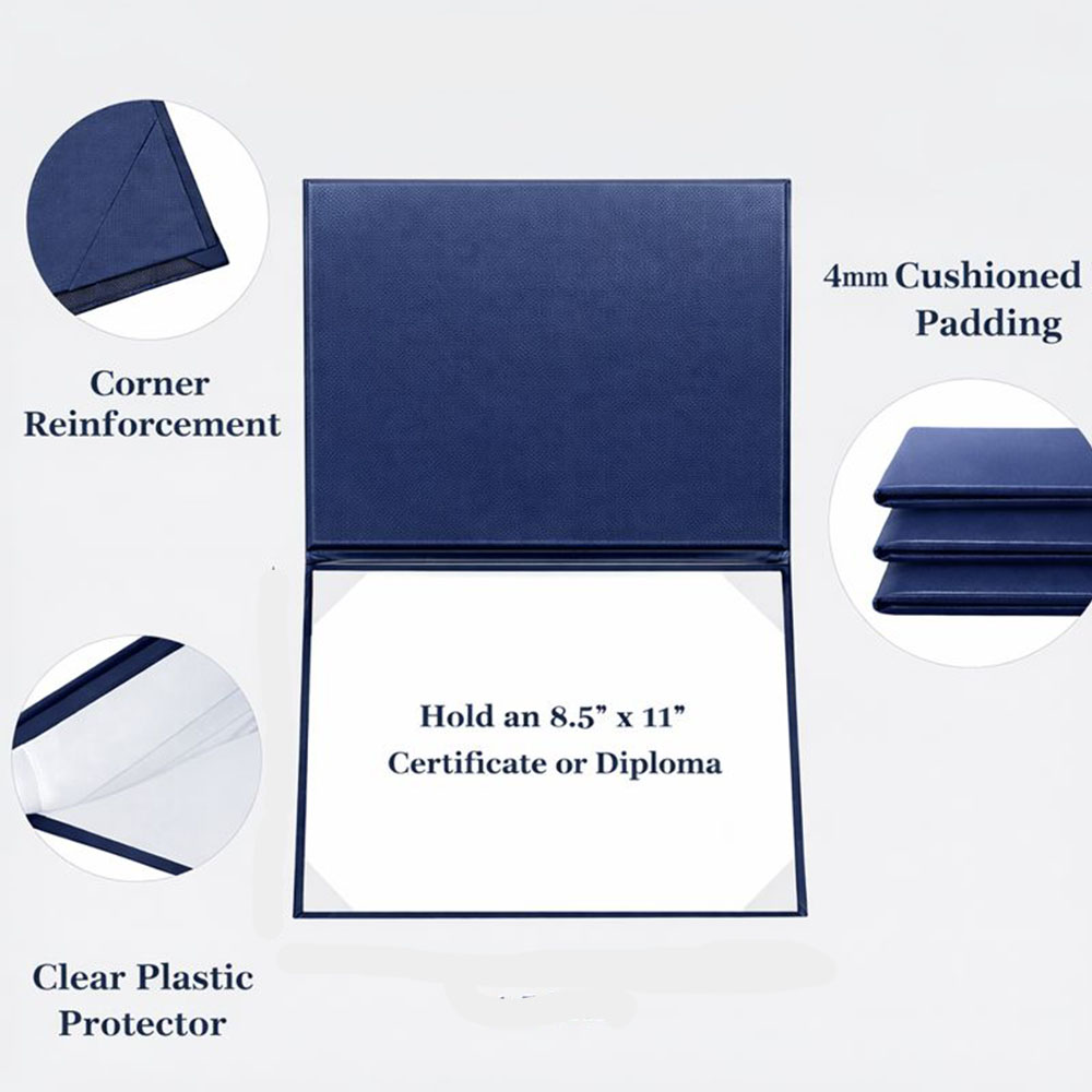 Navy Smooth Leatherette Diploma Cover (9)