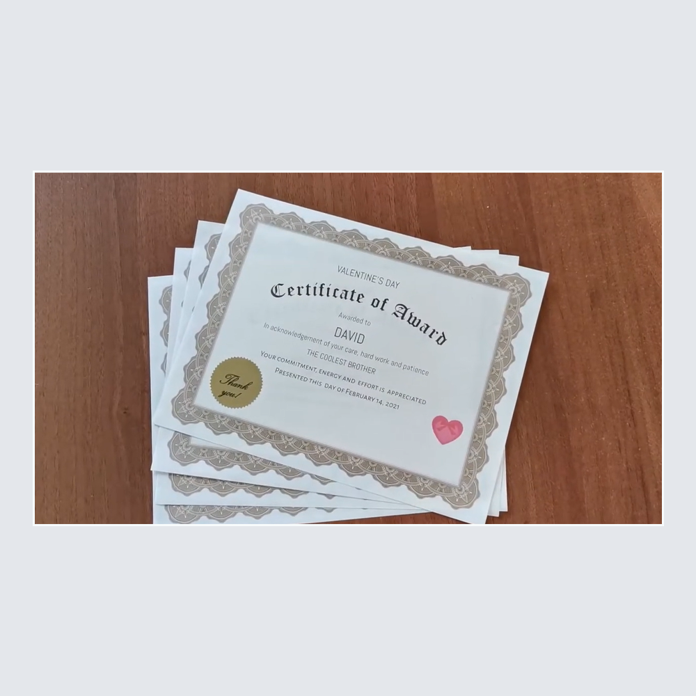 Award your loved ones with Optima Gold Award Certificates with Foil Seals