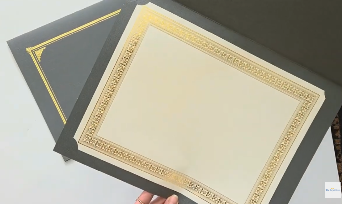 Classic Linen Certificate Holders Gold Foil Geographics