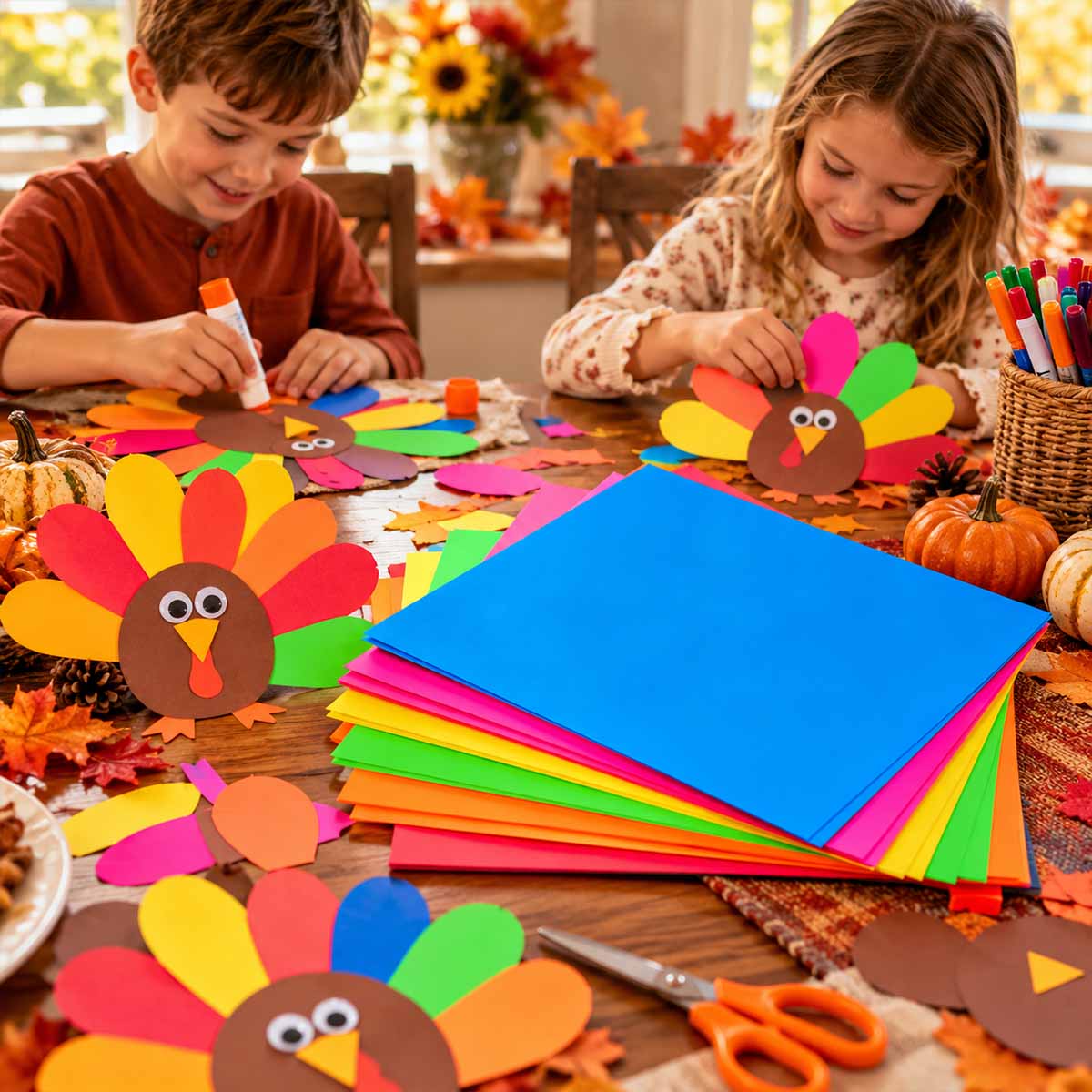 Colourful Thanksgiving Turkey Craft Table Colourful Thanksgiving Turkey Craft Table
