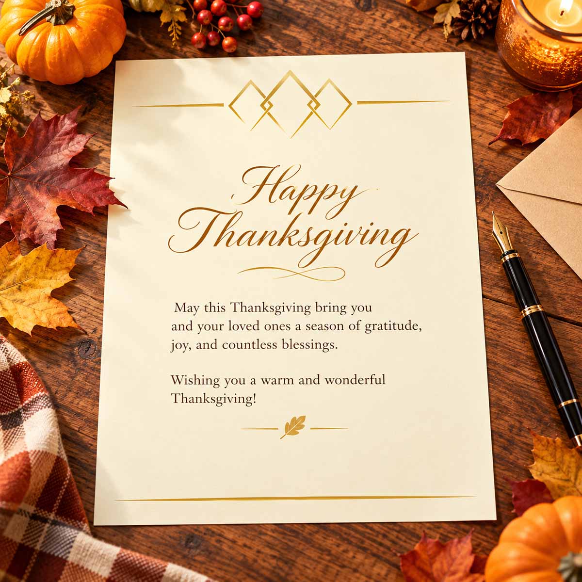 Elegant Thanksgiving Stationery Flat Lay Elegant Thanksgiving Stationery Flat Lay